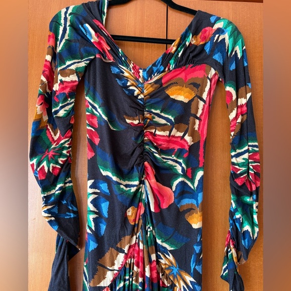 Farm Rio Chevron Forest Black Jersey Dress - Picture 4 of 5